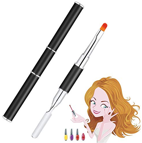 Pennello per Unghie, 2 in 1 Dual-ended Polygel Nail Pennello Pittura Penna, Slice Forma Strumenti Per Gel UV Acrilico Nails Extension Multifunal Nail Art Strumento Polygel Picker