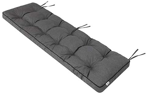 Bankkissen Bankauflage Auflage Kissen Polster Bankpolster Outdoor - Bankauflage Auflage für Bänke in Haus und Garten Sitzkissen 120x50 cm Graphit