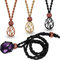 3 Stücke Steinhalter Kette Halskette Schnur Leerer Stein Halter Kristall Halskette Halter Anhänger Quarz Roher Stein Halskette Schnur Verstellbares Seil (20-25 mm/ 0,78-0,98 Zoll)