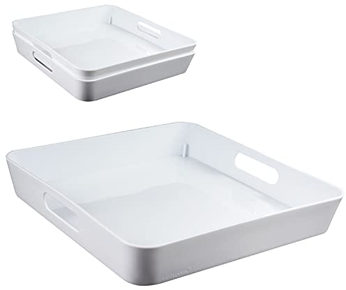 #11 3 Stück Ordnungsboxen passend für Kallax - 5 cm hoch - weiß - 30x 30 cm - Ordnungskorb - Regalorganizer Wandregal