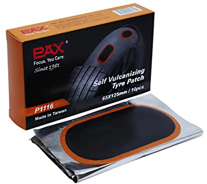 PAX [10 Pcs 65 x 125mm Inner Tube Tire Repair Patches, Puncture Tire Repair Kit for Truck, Motorcycle, Scooter, Bicycle, BMX, ATVs, River Floating, Inflatable Rubber