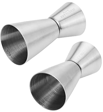 Westmark 2 kleine Messbecher/Barmaß, Jigger für Cocktails, je 2 Maßeinheiten: 2/4 cl und 2/3 cl, Rostfreier Edelstahl, Silber, 627722E7