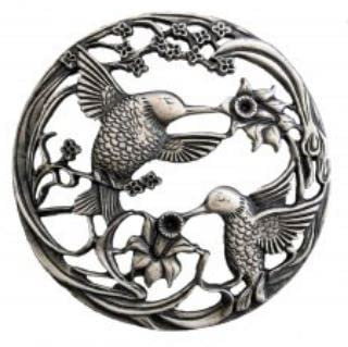 Charnwood Perforated Pewter Lid - Hummingbirds Design for Woodturning