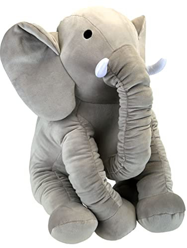VFM - Ultrasoft 30cm Grey Elephant Luxury Pastel Ruffled Plush Cuddly Toy