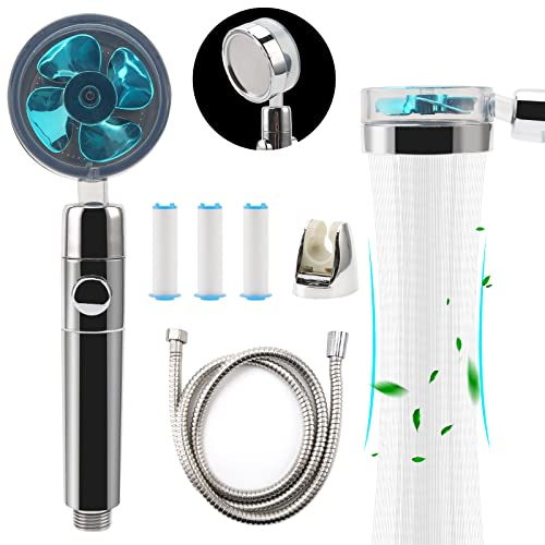 SANON Duschkopf, Duschkopf Mit Schlauch, Brausekopf Dusche, Hochdruck Handbrause, Duschkopf Mit Filter, Turbo Ventilator Hydrojet Duschkopf Mit Schlauch