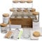 MILIVIXAY Paquete de 12 tarros de cristal transparente de 7 onzas con tapas y kits de fabricación de velas, tarros vacíos a granel para hacer velas, recipientes de especias y polvo.