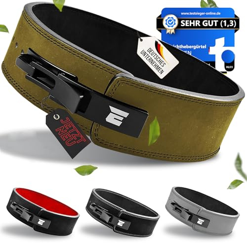 EVERLEVEN Premium Echtleder Gewichthebergürtel, Gewichthebergürtel für Herren und Damen, Weightlifting Belt, Fitness Gym Gürtel Bodybuilding Kraftsport Lifting Belt - Größe S/M