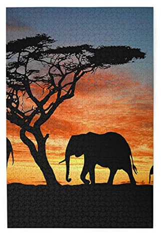 African Elephant Puzzles are Suitable for Adults and Boys and Girls.1000 Piece Jigsaw Puzzle