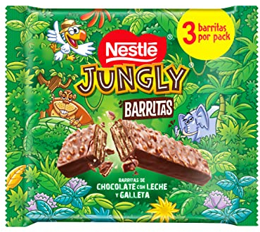 Nestlé Jungly Barrita De Chocolate Con Leche Pack 22 Unidades (3X34G)