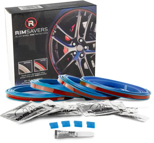 Rimblades LIGHT NEU 2023 universal FELGENSCHUTZ & STYLING Felgenschutzring Alu Felgen Ringe Felgenrandaufkleber Felgenstyling Rim Protector Guard Ringz (Blau)