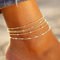 Clataly 5pcs ensemble de chaîne de pied perles chaîne de pied bohème multicouche chaîne de pied bracelet plage chaîne de pied femme fille bijoux (Or)