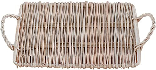 Rattan Bed Trays For Eating With Storage - Serve Meals In Style Hand-Woven Round And Rectangle Serving Trays, Perfect Breakfast, Dinner Coffee, Featuring Handles Easy Transport Home Decor Functionalit