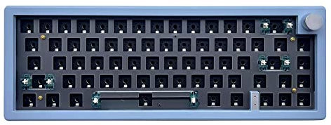 BOYI GMK67 65% Hot-Swappable Mechanical Keyboard Kit-Bluetooth 5.0/2.4G/Type-C Tri-Mode,RGB Backlit,Gasket Mount,DIY Custom Kit with Knob&EVA Sound Insulation Mat(Blue)