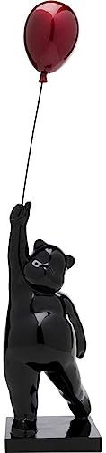 Kare Design Deko Figur Balloon Bear, Schwarz, Bär, Polyresin, Handgearbeitet, Unikat, 73x16x16cm (H/B/T)
