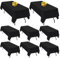 8 Packungen Schwarze Polyester-Tischdecke für 2,4 m große rechteckige Tische, 153 x 320 cm Polyester-Stoff-Tischdecke, knitterfrei, waschbar, für Hochzeit, Geburtstag, Party, Bankett-Dekoration