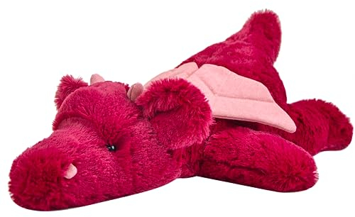 Gisqis Drache Kuscheltier Rot Kissen Kawaii Plush Toy Baby Plüschtier Drachen Stofftier Cute Plushies Kinder Jungen Mädchen Geschenk Zimmer Deko 48cm