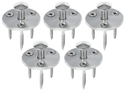 Piton Douille Rétractable + 3 Vis | pour Fixation bâche Couverture de Piscine sur Plage Bois | Alu/INOX | Lot de 5 pièces - POOLCO