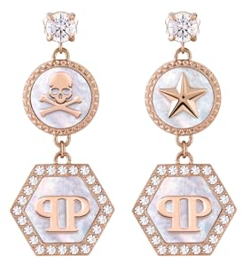 Philipp Plein Damen Ohrringe Edelstahl IP Rose Gold PLEIN MINI LOGO PJ2EA14EU