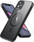 Hensinple Magnetica Cover per iPhone 11 con Vetro Temperato, Compatibile con MagSafe, Custodia Antiurto Posteriore Sottile Graffi Paraurti in TPU Bumper - Nero