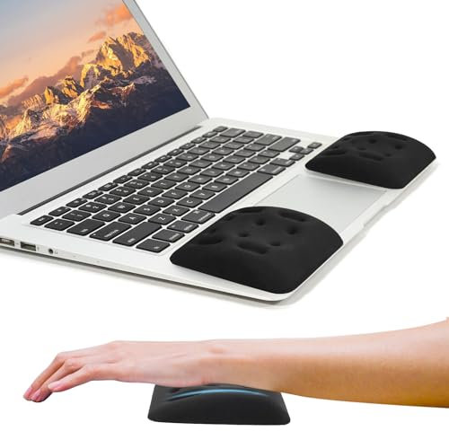 Ergonomic Wrist Rest for Laptop, Upgraded Laptop Wrist Support Pad for Computer Keyboard, Relieve Wrist Pain and Carpal Tunnel (Black)