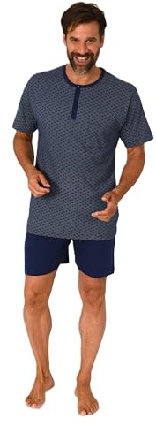 Normann Herren Schlafanzug Kurzarm Shorty Pyjama aus 100% Baumwolle - auch in Übergröße, Farbe:grün, Größe:56