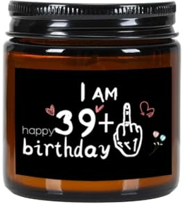Bolosa 40. Geburtstag Männer Duftkerzen im Glas Lavendel, 39 + 1 - Geschenk zum 40.Geburtstag, 40. Geburtstagsgeschenk für Männer, Geburtstagsgeschenke für Papa, Geburtstag Jubiläum(Lavendel braun)