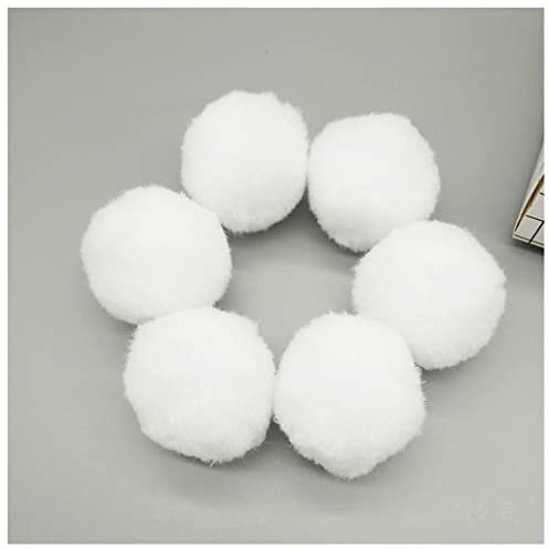 Wisafory 50 Stück 50 mm Groß Pompons Bunte Pom Poms Plüsch Pompom Bälle Bunt Bommeln Plüschbälle Flauschigen Pompons zum Basteln Pom Poms für Handwerk Herstellung, Hobby Supplies Weiß