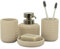 ZCCZ - Ensemble d'accessoires de Salle de Bain Beige 4 pièces - Porte-Brosse à Dents, Distributeur de Savon, Plateau de vanité, gobelet de Salle de Bain - Organisateur de vanité de comptoir