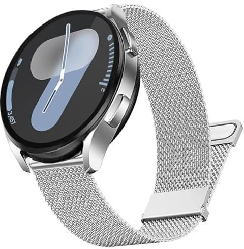 DEALELE Bracelet de rechange en acier inoxydable de 20 mm compatible avec Samsung Galaxy Watch 7 / FE / 6/6 Classic / 5/5 Pro / 4/4 Classic / 3 41 mm, pour Huawei GT3 / GT2 42 mm, homme et femme, 20mm