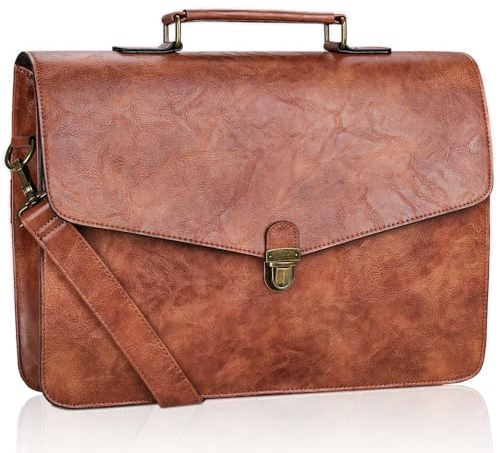 ESTARER Aktentasche Herren Leder, Laptoptasche 15.6 Zoll Groß Business Arbeitstasche für Arbeit, College, Reisen, (Braun)