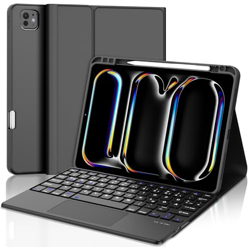 SENGBIRCH Bluetooth Touchpad Tastatur Leicht und schlank für iOS iPad 11. A16/10. 10.9, iPad Pro/Air/mini, Mac, Android Tablet Samsung Galaxy, Xiaomi Pad 7, Huawei, Honor, Lenovo, Schwarz
