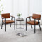 chairus Esszimmerstühle 2er Set Moderne Stühle Küchenstühle für Esszimmer PU Leder Akzentstühle Sessel mit Metallgestell für Wohnzimmer (Braun)