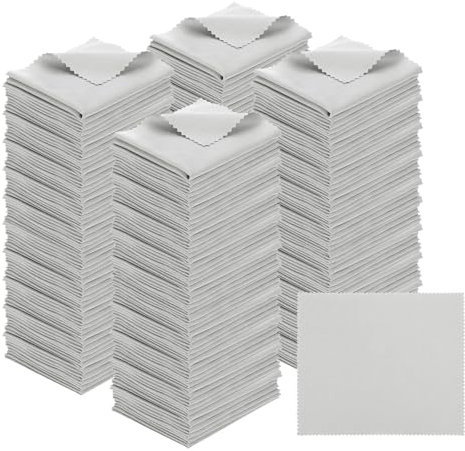 PATIKIL Eyeglass Microfiber Cleaning Cloth 7x6, 200 Pack Glasses Cleaning Cloth Soft Wipe Screen Cloth for Camera Lens Eyeglasses Screens in Individual Vinyl Pouch, Gray