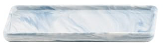 YoHyien Keramik Badezimmer Tablett, Deko Marmor Tablett, Badezimmertablett Länglich, Ablageschale Bad, Schmuckablage, Marble Bathroom Tray für Seifenspender, Kerzen, Kosmetik, Waschbecken (Blau, S)