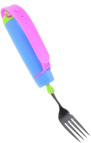 SECFOU Tenedor Adaptativo Para Mayores y Discapacitados Utensilios De Comida Diseño Ergonómico y Antideslizante Para Espasmos y Pérdida De Fuerza La Mano Hecho De Inoxidable y