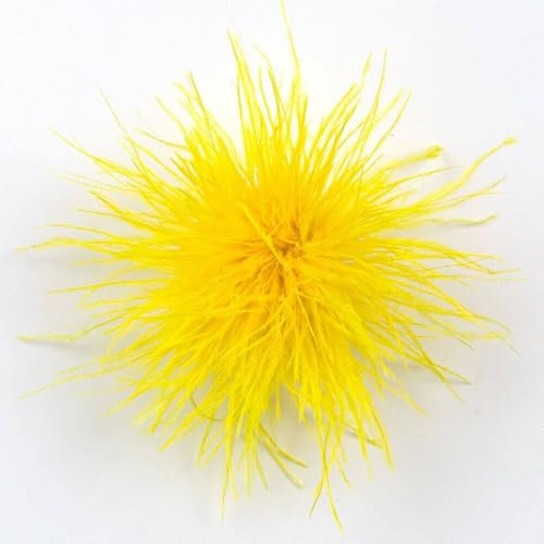 Broche à plumes jaunes pour fête, robe de mariage, décoration de robe d'autruche, épingle à cheveux, épingle à cheveux pour femme et fille