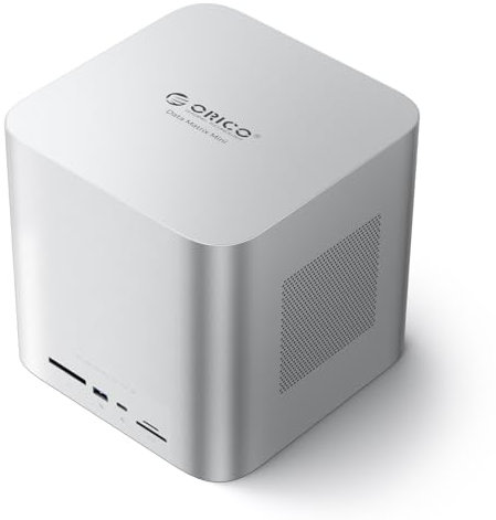 ORICO DataMatrix Mini 22TB Externer Speicher, 2TB SSD mit 20TB externer Festplatte, 10Gbps USB-C&USB A Docking Station Kompatibel mit Thunderbolt 3/4/5, SD/TF/CF Kartenleser