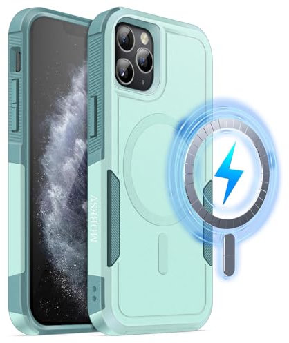 MOBESV Magnetisch Hülle für iPhone 11 Pro Max 6,5 Zoll, Handyhülle kompatibel mit MagSafe, Matte Stoßfeste Cover, Minzgrün