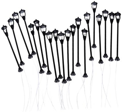 JISADER Lot de 20 micro-lampes de rue à LED blanc chaud pour paysage, modèle de de rue pour maison