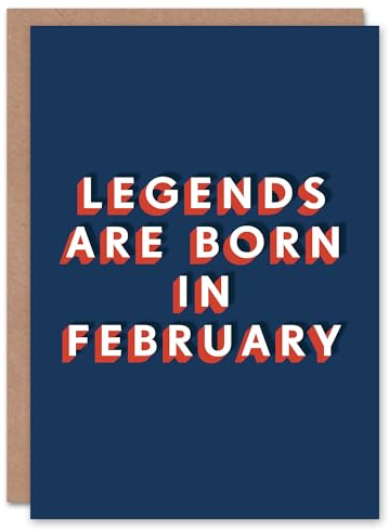 Artery8 Legends Are Born In February Bold Modern For Him Birthday Card