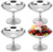 4 Stück Eisbecher Ø 10cm Vintage Edelstahl Dessertschale Cocktail Gläser Dessertschale mit Fuß, Ice Cream Sundae Dessertgläser für Obst Salat Joghurt und Fruchtpudding, für Hochzeiten, Partys