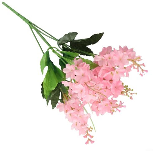 Per piante decorative, fiori di giacinto finto al tatto, pianta di lavanda verde, arbusti di seta per bouquet di briglie nuziali, per interni ed esterni, casa, cucina, piante decorative in vaso (rosa)