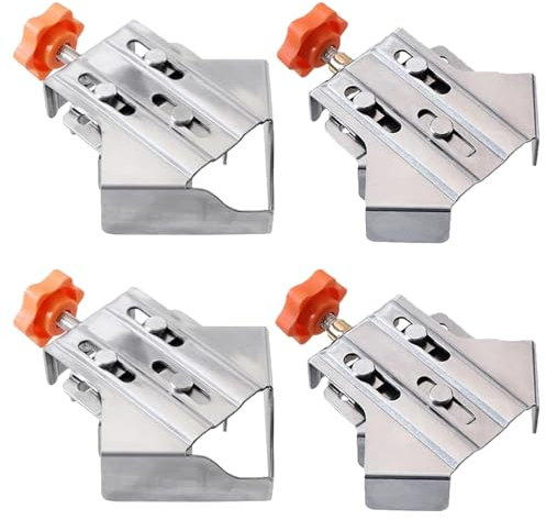 Quick Right Angle Fixing Clip BL-TL247, Multipurpose Stainless Steel 90 Degree Corner Clam, Corner Clamps for Woodworking with Adjustable Swing Jaw for Wood, Metal Pipe, Steel Rod and Glass (Mix*4)