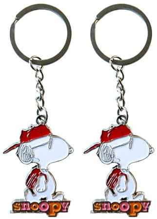 TA&MA Snoopy Schlüsselanhänger 4x6 cm – 2 Stück Peanuts Schlüsselring | Cartoon Hund Anhänger | Geschenkidee | Taschenanhänger | Deko Accessoire für Schlüssel & Rucksack