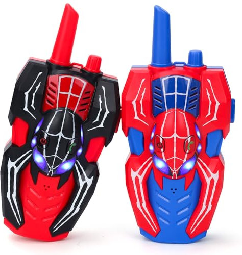 Kids Spider Walkie Talkies Toys for 3 4 5 Year Old Boys,Outdoor Toys Gifts for 5-6-7-8 Years Boy Girl Birthday Presents for Kids Age 3-6-9 Two-Way Radio Walkie Talkies for Camping Hiking Garden Toy