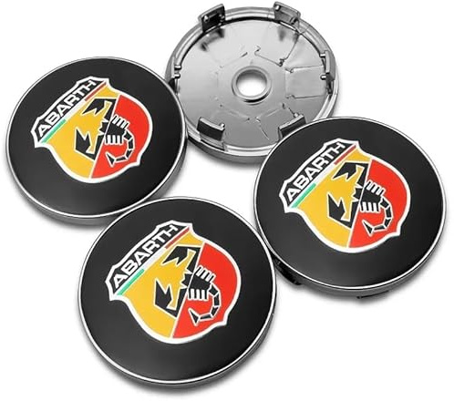 MCHHYL 4 Pièces Cache-Moyeu pour Abarth 500e Cabriolet 2023-, Enjoliveurs de Moyeu de Voiture Enjoliveurs Centre Roue Voiture,E-50mm