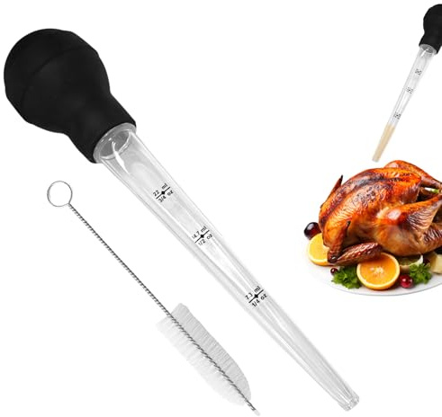 Pera de jugo de cocina, pipeta de cocina con cepillo de limpieza, gran pera de jugo de cocina, jeringa para salsa con báscula para barbacoa, cocina, cuentagotas de aceite, cocina Turkey