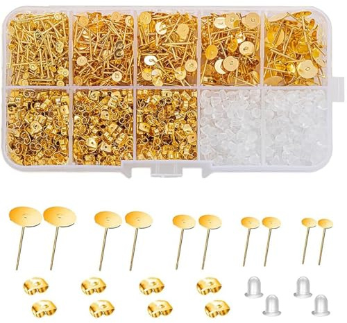Aieraczy 1710 Stück Ohrringe Selber Machen Set, Schmuck Selber Machen Set, Ohrringe Basteln DIY Zubehör, Ohrstecker rohlinge, Jewelry Making Kit für Ohrringherstellung, Reparatur