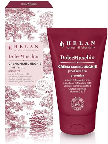 Helan Dolce Muschio – Reparierende Hand- und Nagelcreme für trockene und rissige Hände mit Vitamin C, E und pflegendem Süßmandelöl