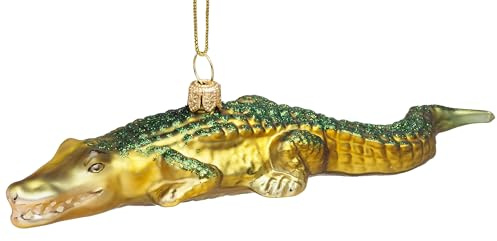 SIKORA Krokodil besondere Weihnachtskugel Glas Christbaumschmuck Deko Figur Weihnachten Anhänger Ornament - Meisterstücke - BS7004